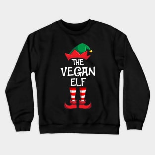 Vegan Elf Matching Family Christmas Vegetarian Crewneck Sweatshirt